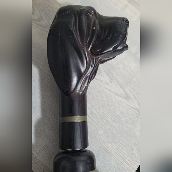 Aramis Houndstooth Pattern Large Umbrella Hound Dog Head WOOD Handle Vintage - Picture 7 of 8